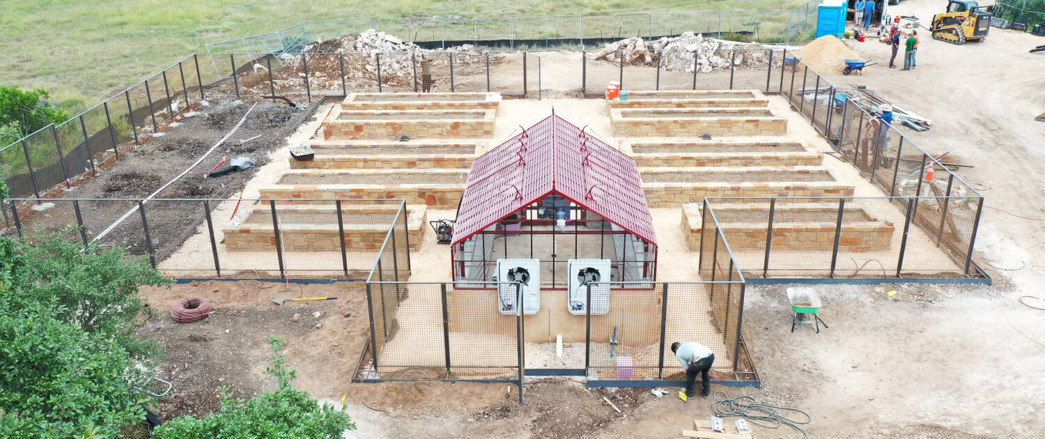 planter boxes and steel fencing